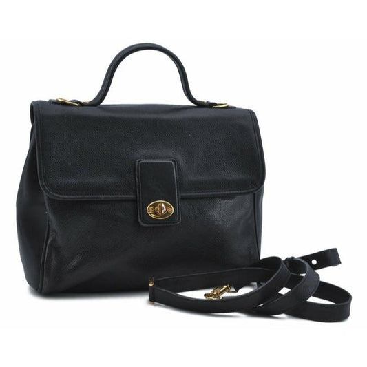 Gucci Padlock Bag Way Top Handle With Strap Black Smooth Leather Satchel