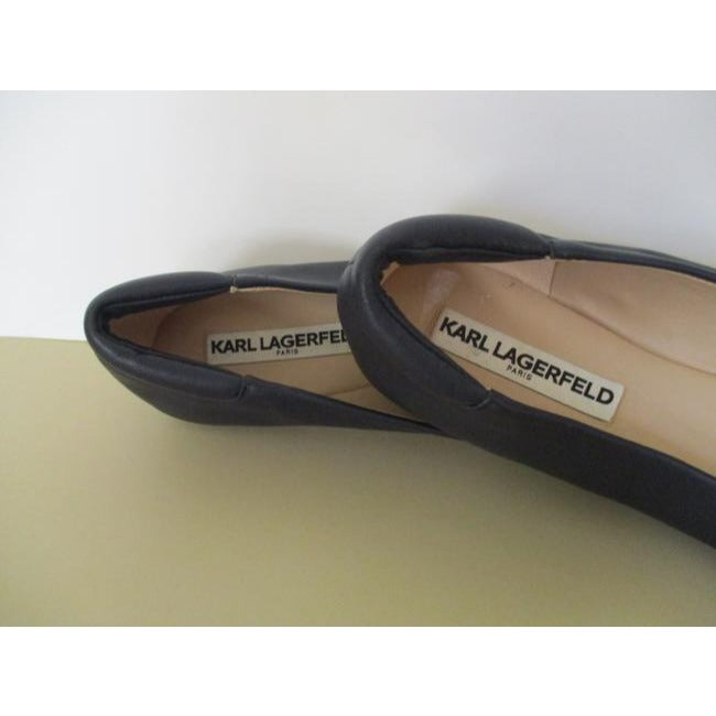 Karl Lagerfeld Midnight Blue Buttery Soft Leather Square Toe Ballet Flats Size Us