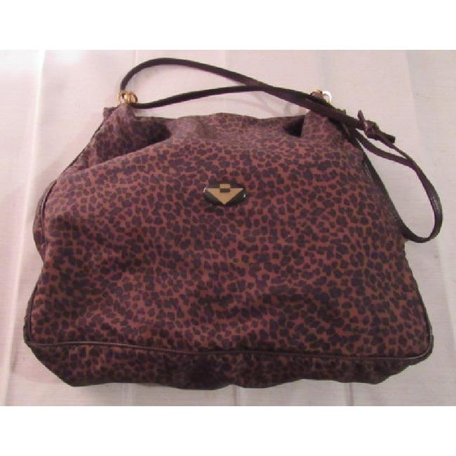 Bottega Veneta Leopard Print Silk & Leather Satchel