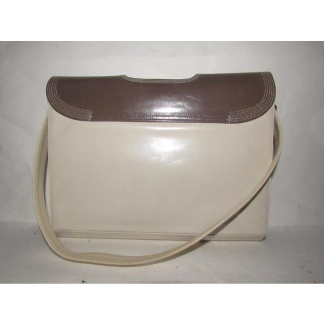 SALE! Bally Vintage Taupe & Ivory Leather Shoulder Bag