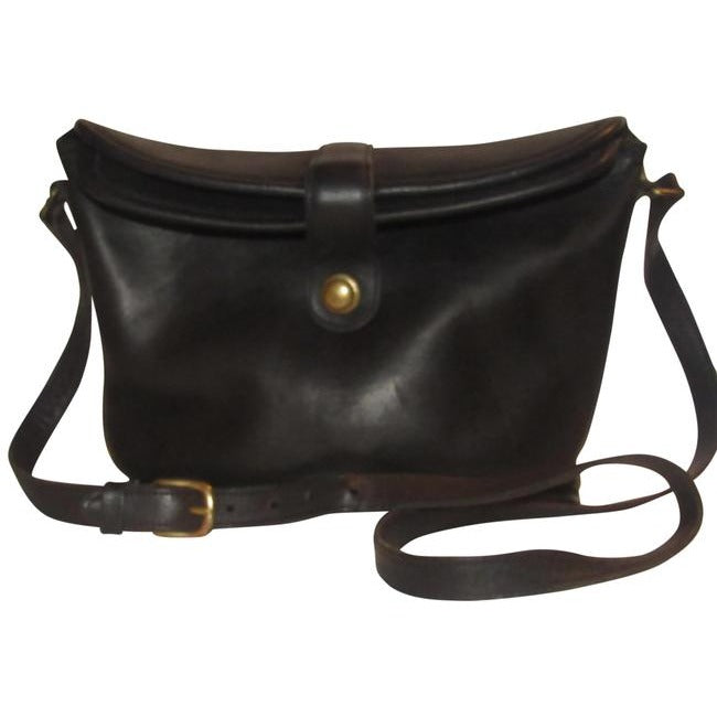 Coach, 'Legacy Fold-over Satchel', large, snap top, bucket shaped, satchel style, shoulder bag in buttery soft black leather