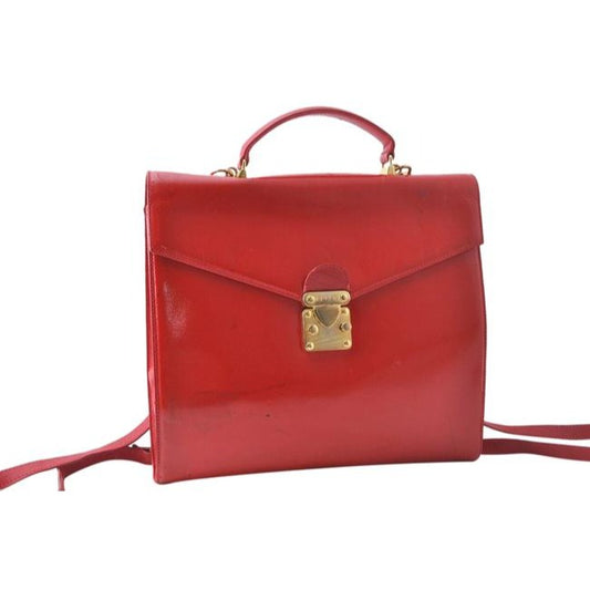 Fendi Red Leather Early Kelly Style 3 Way- Satchel Messenger Backpack