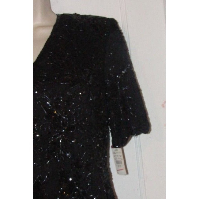 Stenay Black Silk Vintage Bead Sequins Top