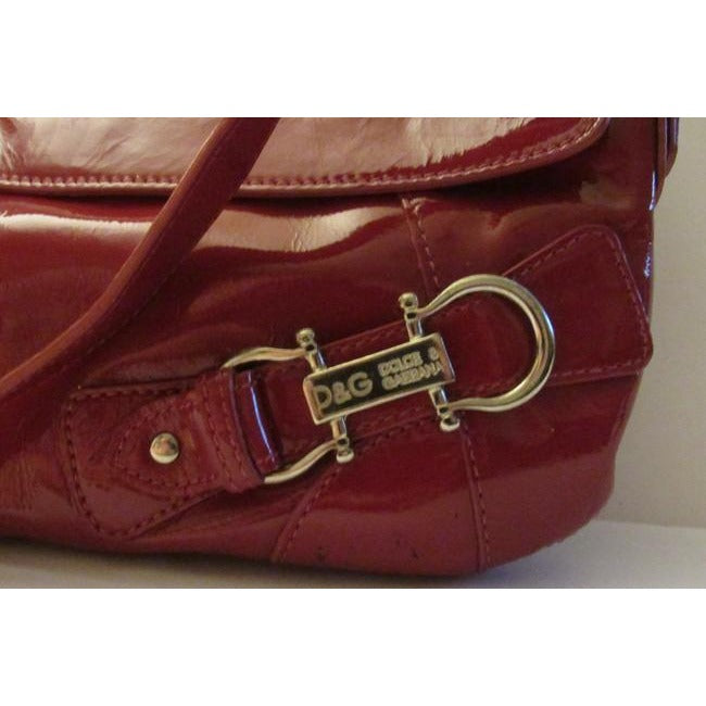 Dolce And Gabbana Clutch Envelope Top Two Way Style Purseclutch Burgundy Patent Leather Shoulder Bag