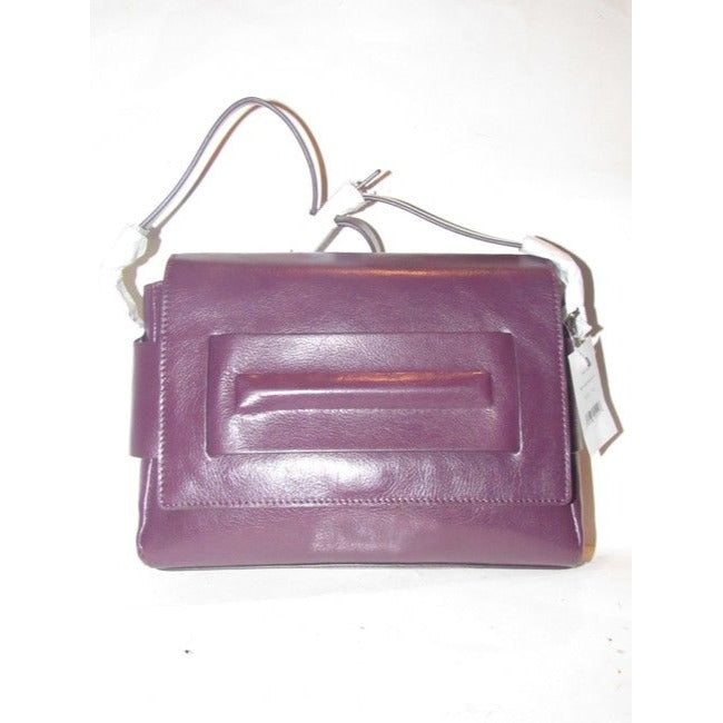 Halston Boysenberry Leather Two-Way Cross Body Bag