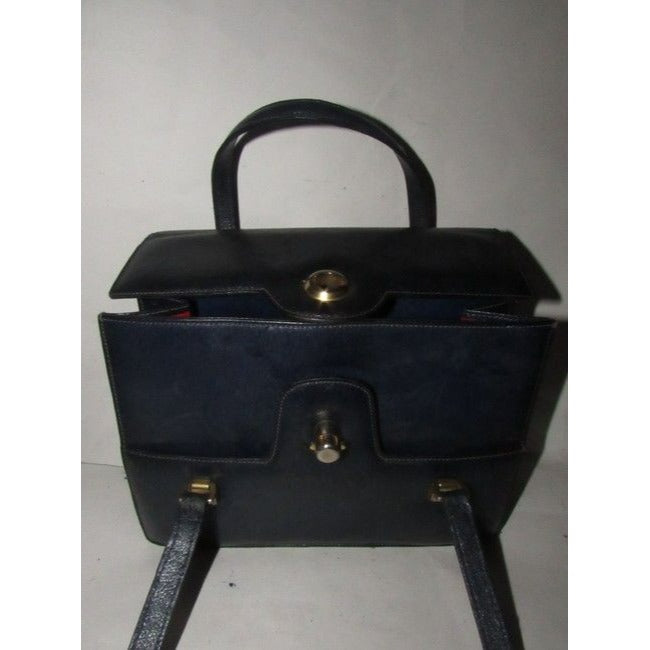 Gucci Vintage Pursesdesigner Purses Navy Blue Leather Satchel