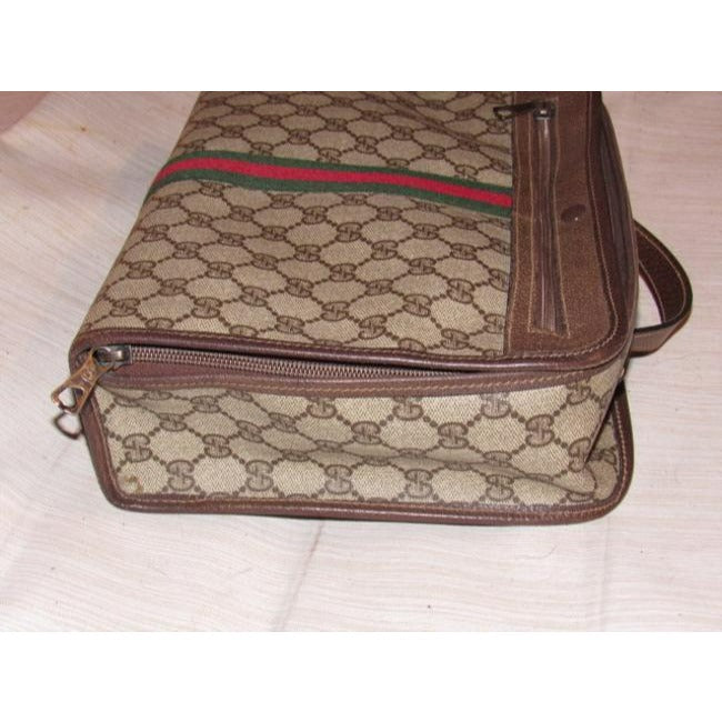 Gucci Ophidia Top Handle Tote Print With Redgreen Center Stripe Brown Guccissimaredgreen Leathercoat