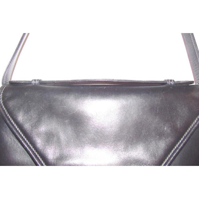 RARE, vintage, Gucci, black leather, original '1973 two-way top handle' shoulder purse with a removable strap