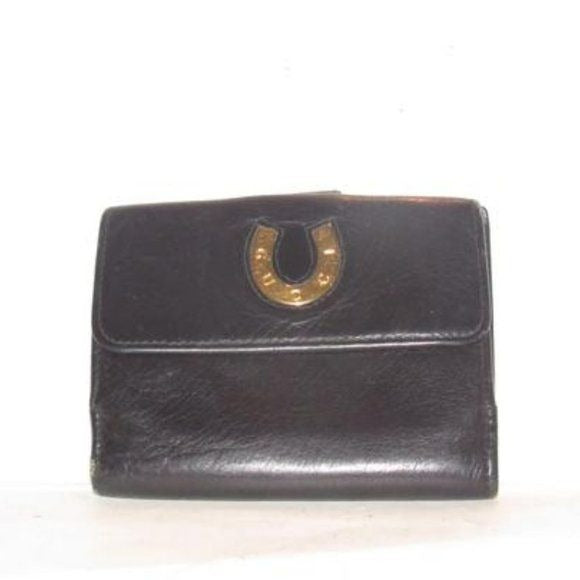 Gucci Supple Black Leather Bi-fold Horseshoe