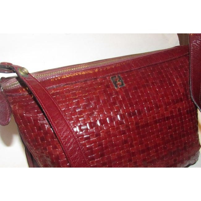 Fendi Vintage Pursesdesigner Purses Brown Woven Leather Shoulder Bag