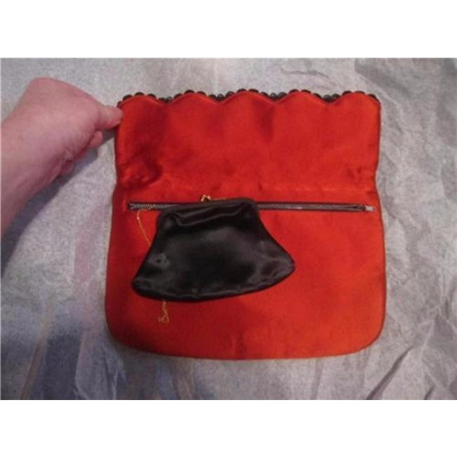 Koret Vintage Pursesdesigner Purses Red And Black Silk And Velvet Clutch