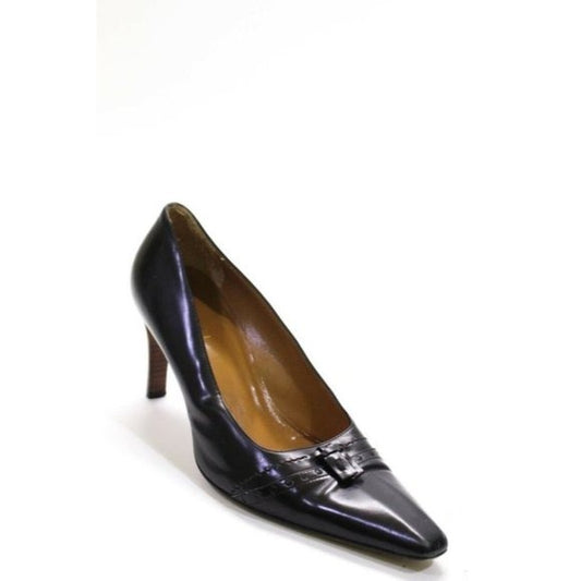 Gucci Black Leather Pointed Toe Tassel Pumps