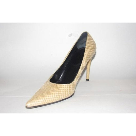 Gucci Champagne Colored Snakeskin Leather Pumps