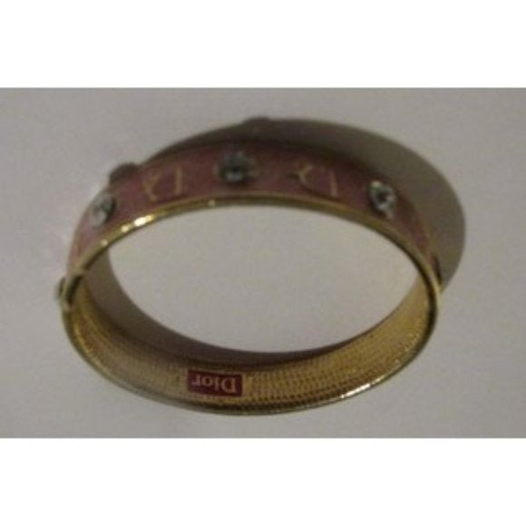 Dior pink enamel bangle bracelet w Swarovski crystals