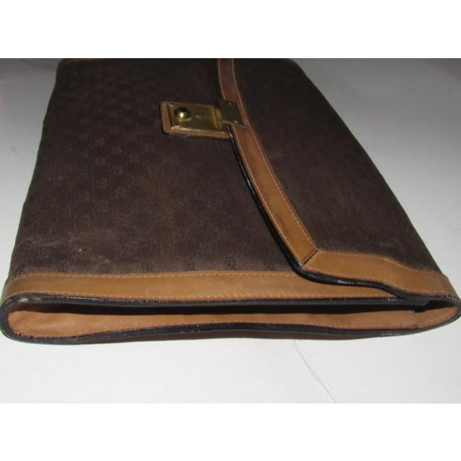 Gucci Brown Micro Guccissima Print Leather And Canvas Clutch