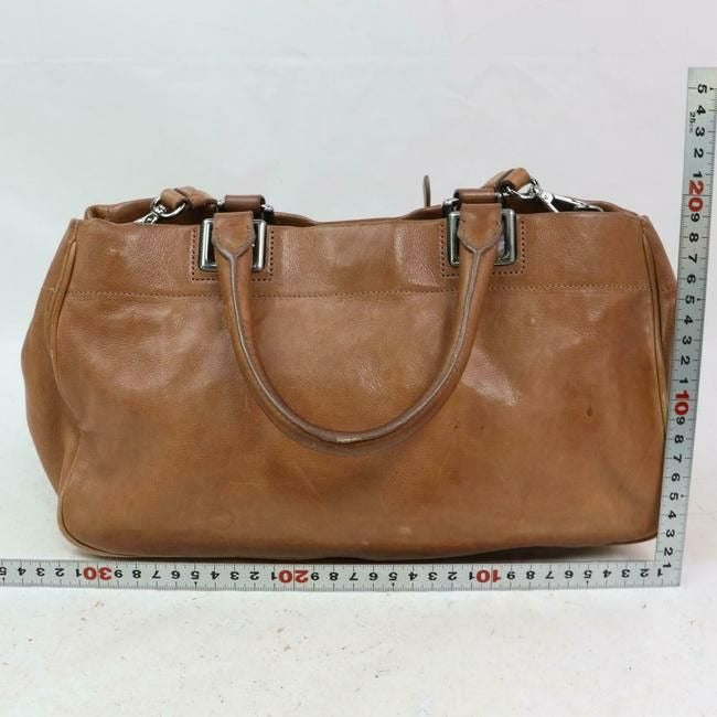 Prada Way Top Handle Light Coffee Brown Leather Satchel