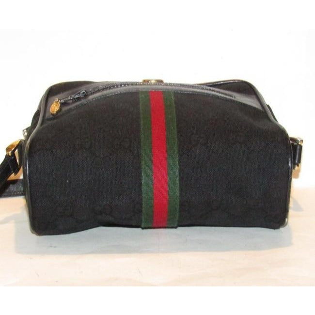 Gucci Ophidia Shoulder Guccissima Canvasleather Crossbodyshoulder With Stripe Black Logo Printred An