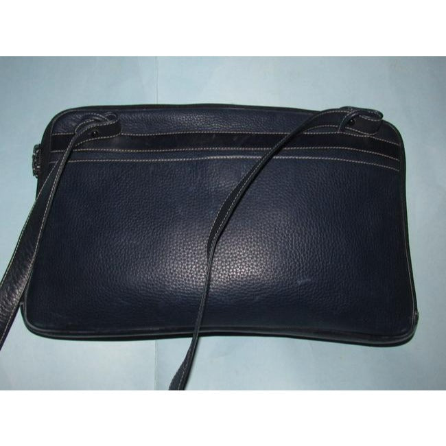 Gucci Vintage Shades Of Navy In Smooth And Textured Leather Cross Body Bag