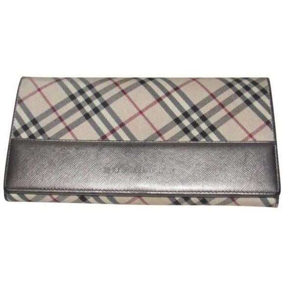 Burberry Nova Check & Pewter Leather XL Wallet