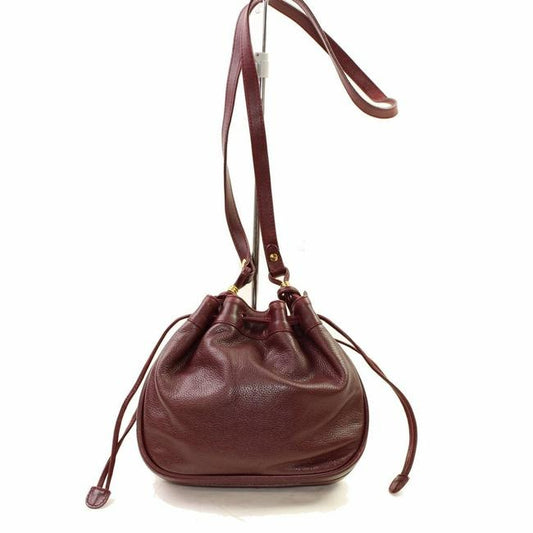 Gucci Bucket Bag Drawstring Burgundy Leather Satchel