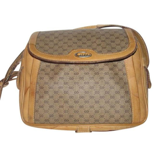 Gucci Gg Supreme Guccissima Brown Micro G Print Coated Canvas Leather Shoulder Bag