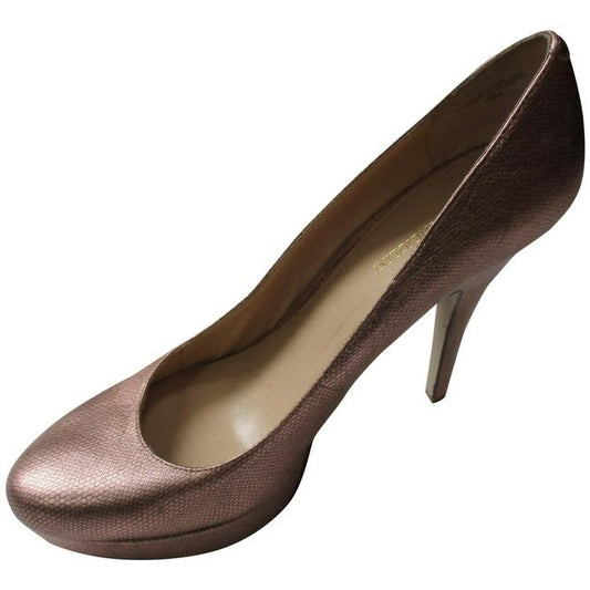 Enzo Angiolini Rose Gold Metallic Pebbled Almond Smiles Pumps Size Us