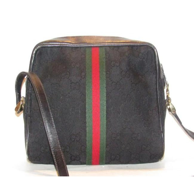 Gucci Ophidia Shoulder Guccissima Canvasleather Crossbodyshoulder With Stripe Black Logo Printred An