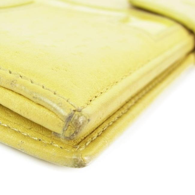 Salvatore Ferragamo Pale Yellow Patent Leather And Leather Vintage Wallet