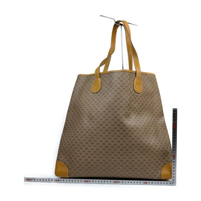 SOLD - Gucci Micro Guccissima Print Tote w Sherry Stripe Bold Gold GG