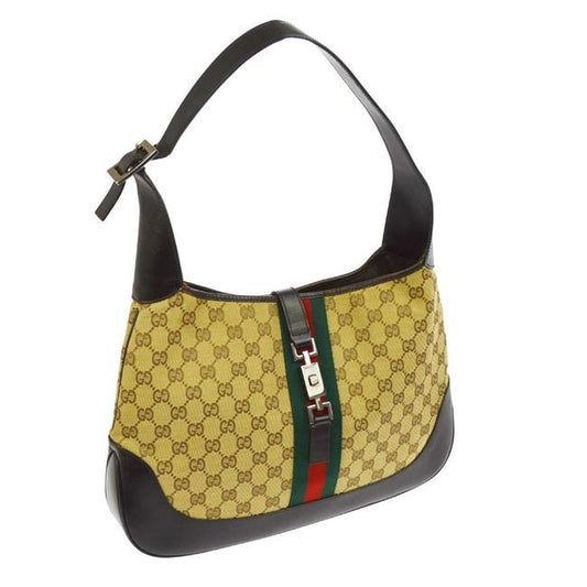 Gucci Jackie Hobo W Guccissima Print Stripe Brown Leather Shoulder Bag