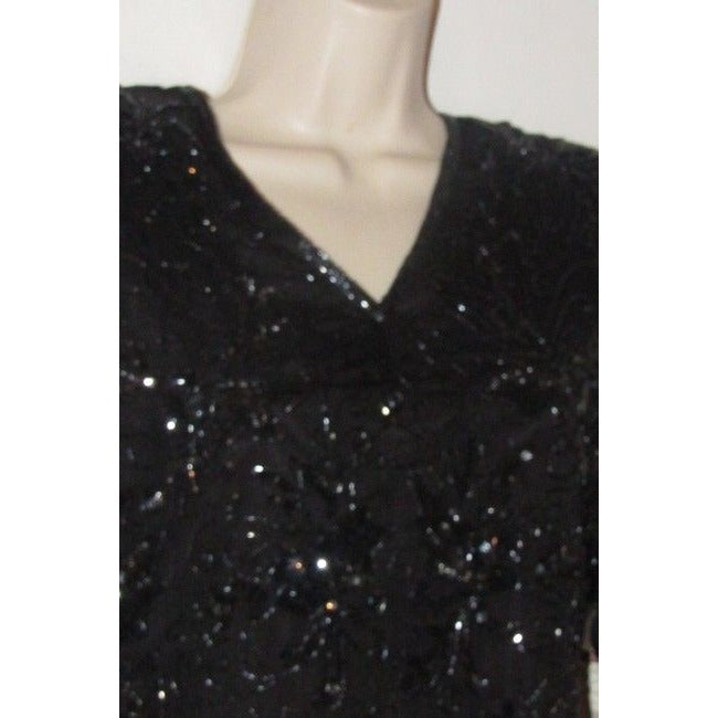 Stenay Black Silk Vintage Bead Sequins Top