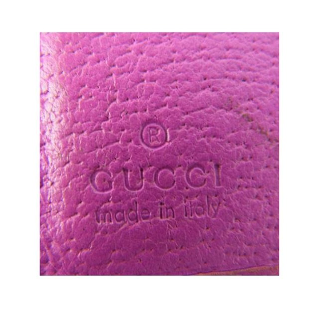 Gucci Brown Large G Logo Canvas And Hot Pink Leather Vintage Wallet