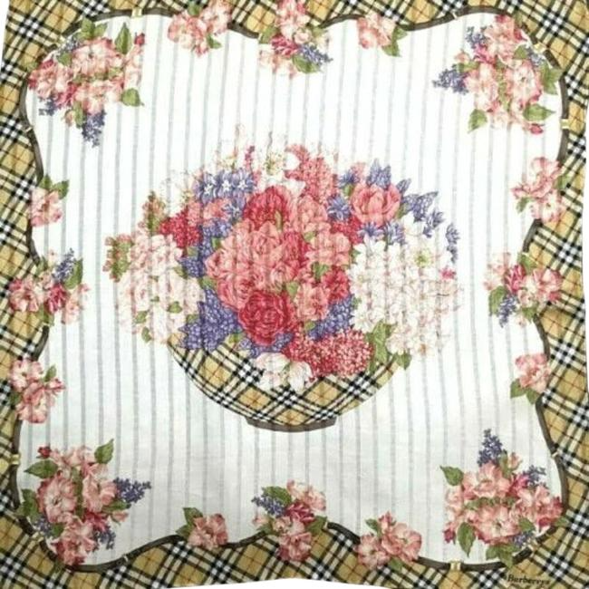 Burberry Nova Check Floral Print Silk Scarf