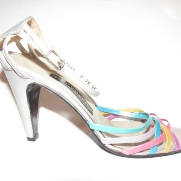 Mario Valentino Vintage Strappy Pink Teal Purple Pumps