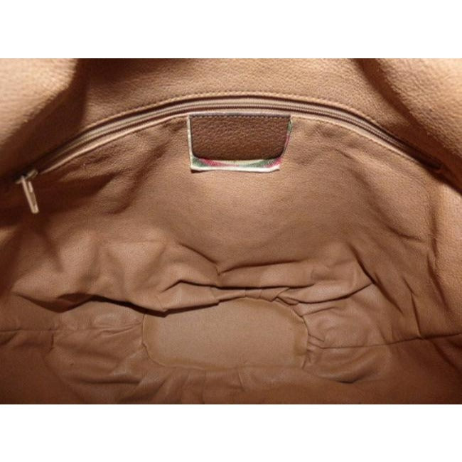 Gucci Vintage Designer Purses Tan Patent Gg Canvas Hobo Bag