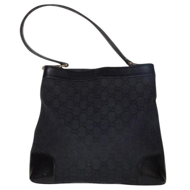 Gucci Supreme Shoulder Guccissima Print Top Handle Black And Gg Leather Hobo Bag