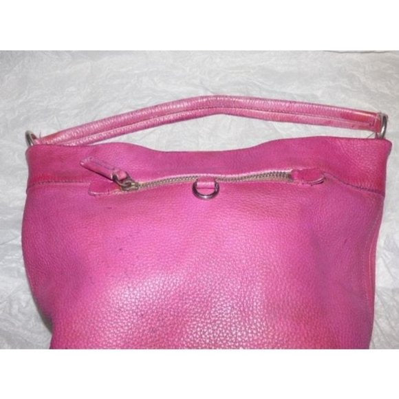 RETRO-Prada Vintage Dark Pink Textured Leather Large Hobo Bag