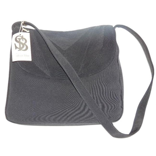 Silver Blue brand black corde fabric hobo shoulder bag