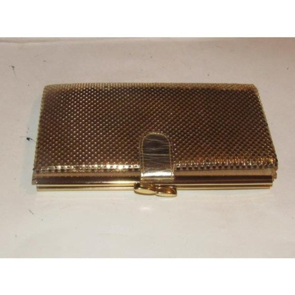 Whiting And Davis Vintage Gold Mirrored Mesh Chainmaille Designer Purse