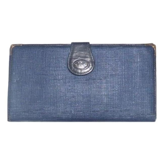 Gucci Navy Coated Canvas Leather Vintage Wallet