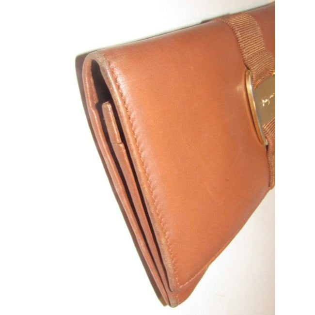 Salvatore Ferragamo Chestnut Brown Smooth Leather Vintage Wallet