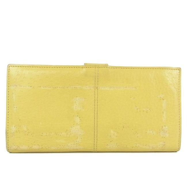 Salvatore Ferragamo Pale Yellow Patent Leather And Leather Vintage Wallet