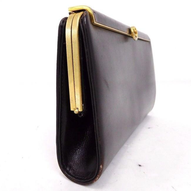 Gucci Vintage Chocolate Brown Leather Clutch