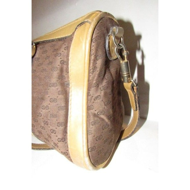 Gucci Boston Bag Guccissima Two Way Brown Micro G Print Canvas And Leather Satchel