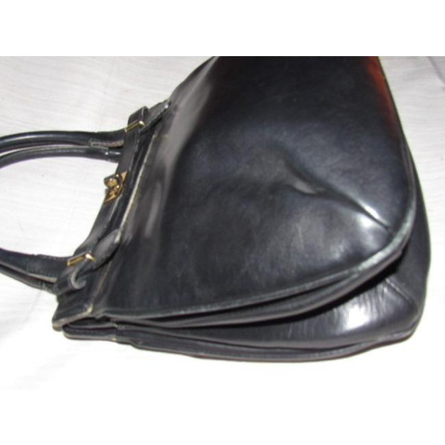 Gucci Vintage Buttery Soft Black Leather Satchel