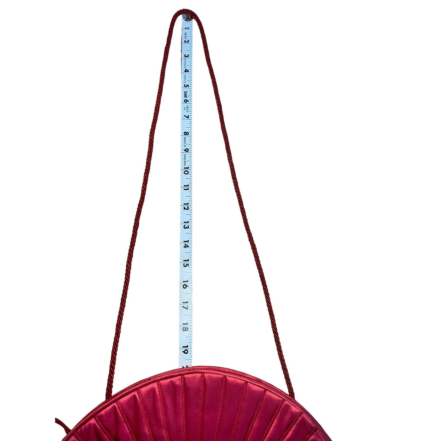 SOLD- Fendi SAS scarlet red fan shaped two-way purse
