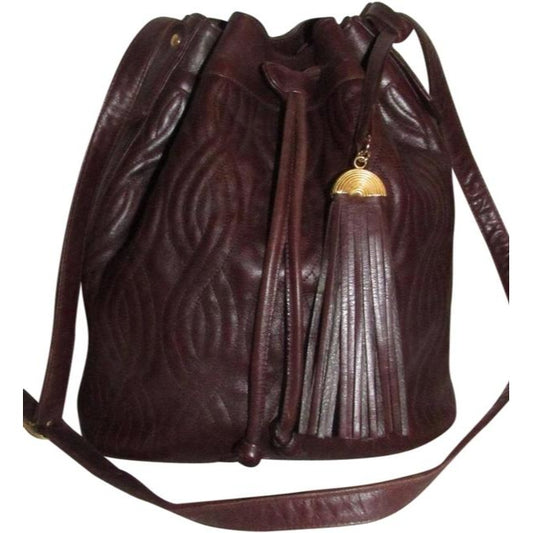 Fendi Brown Quilted Pasta Design Leather Bucket Bag