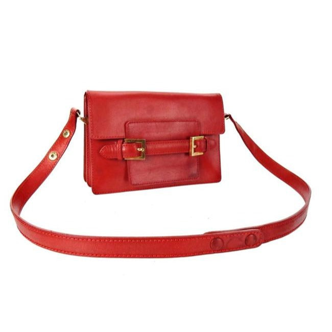 Fendi Multiple W Pouchette Cross Body Compartments Red Leather Baguette