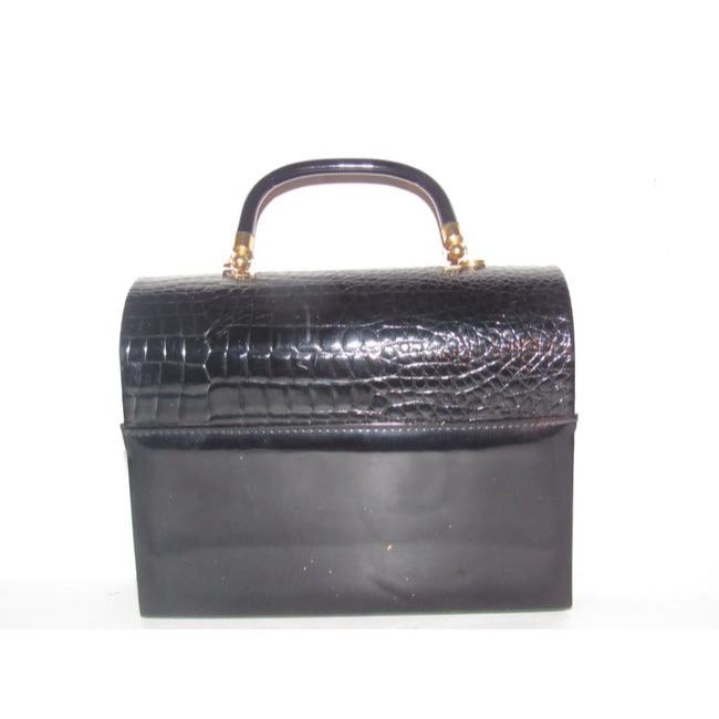 La Regale Vintage Pursesdesigner Purses Black Lucite And Black Patent Leather Satchel