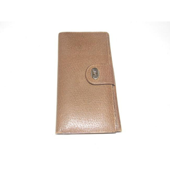 Gucci Brown Leather Two-Tone Clasp Collection Continental Wallet